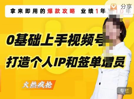 0基础学会视频号打造个人IP和签单增员，保险从业者即学即用的视频号爆款攻略，助你变现百万保费 -籽萱副业