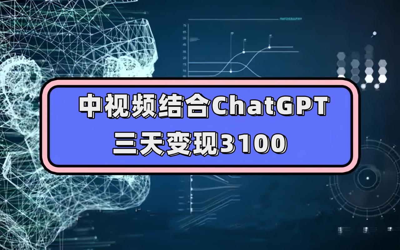 图片[1]-中视频 ChatGPT联手，三天变现3100.人人可做 玩法思路实操教学！-阿灿说钱