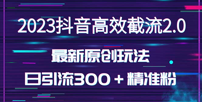 日引300+创业粉,独家抖音高效截流2.0玩法(价值1280)