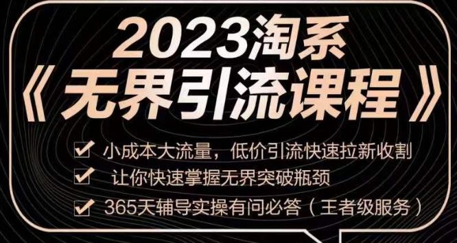 图片[1]-2023淘系无界引流实操课程，小投入大流量，低成本引流快速拉新，让你迅速掌握突破瓶颈的无界引流技巧！-阿灿说钱