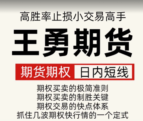 王勇期货期权日内短线培训课程 高胜率 止损小 交易高手