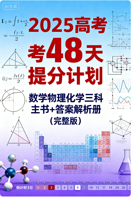 2025 高考48天提分计划--数学物理化学三科主书+答案解析册(完整版)
2025 高考48天提分计划--数学物理化学三科主书+答案解析册(完整版)