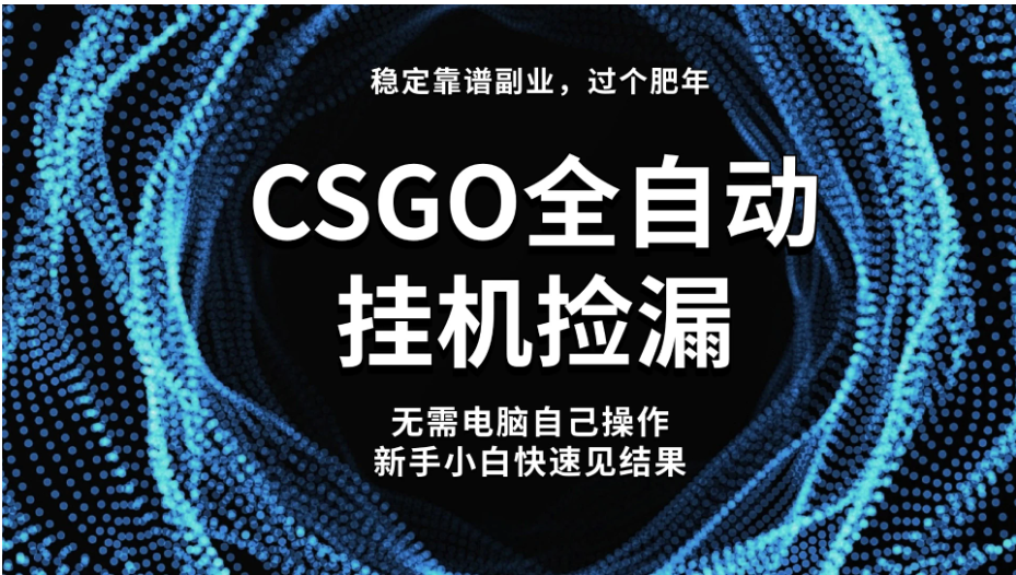 【稳定副业】全球热门游戏 CSGO 全自动捡漏，新玩法，新手小白日入 500+
