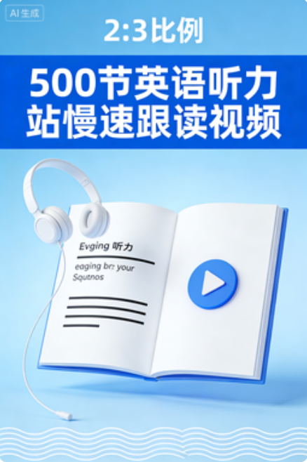500节英语听力站慢速跟读视频