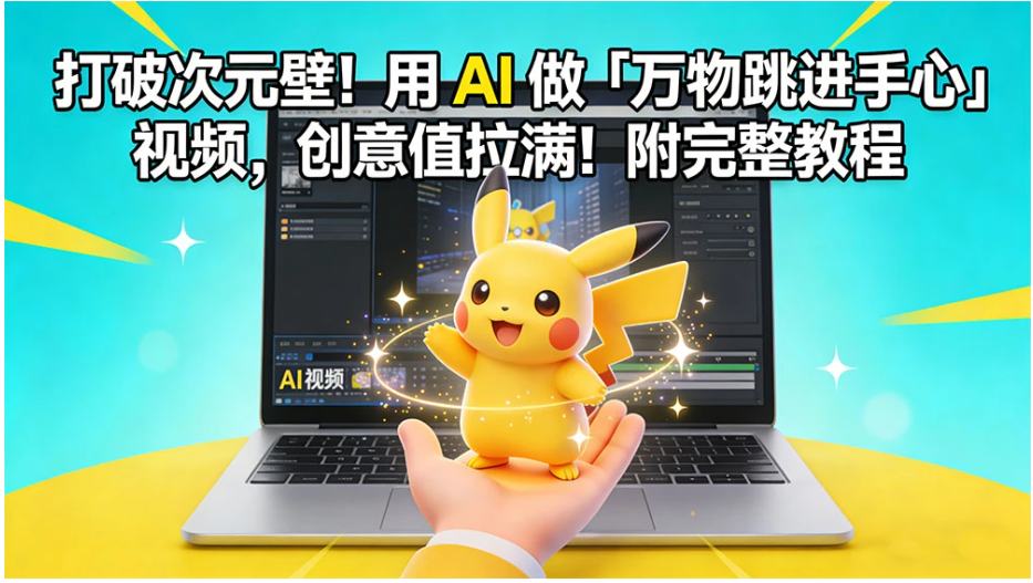 打破次元壁！用 AI 做「万物跳进手心」视频，创意值拉满！附完整教程