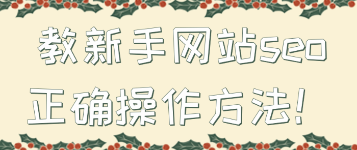 教新手网站seo正确操作方法