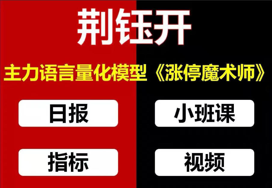 荆钰开主力语言量化模型《涨停魔术师》擒龙特训小班课+资料指标