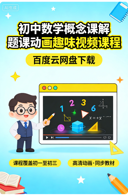 初中数学概念课解题课动画趣味视频课程百度云网盘下载