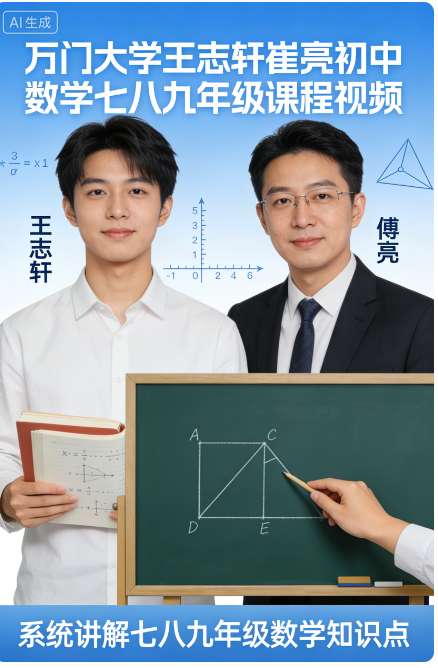 万门大学王志轩崔亮初中数学七八九年级课程视频百度云网盘下载
