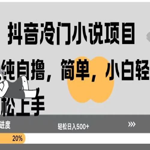 抖音冷门小说项目纯自撸，简单，小白轻松上手轻松日入500+