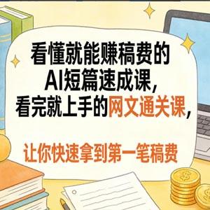 AI短篇+网文通关攻略，看懂就能賺稿费的AI短篇速成课，看完就上手的网文通关课
