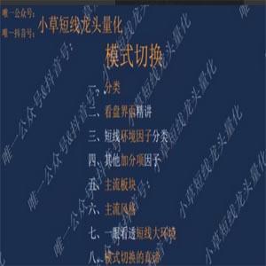 小草短线龙头量化竞神小草-模式切换