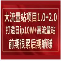 《大流量站项目1.0+2.0》打造日IP10W+高流量站，前期很累后期躺赚