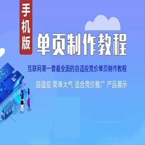 单页网站制作，单页优化及推广技术教程（操作项目必备）