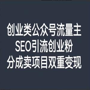 创业类公众号流量主，SEO引流创业粉，分成卖项目双重变现【揭秘】