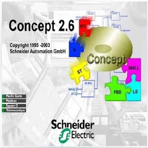 施耐德Concept V2.6 V2.2编程软件，支持Windows 95/98/NT4.0/XP系