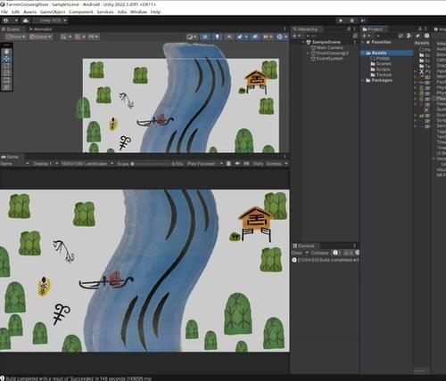 Unity3D 农夫过河 小游戏【原创】  包含：源码工程文件 可执行程序 unity版本2022