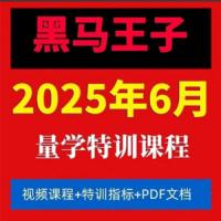 【黑马王子】2025年06月量学特训班视频课程文档资料