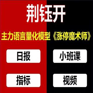 荆钰开主力语言量化模型《涨停魔术师》擒龙特训小班课+资料指标