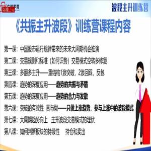 余思敏波段主升训练营，共振主升波段训练营公开课