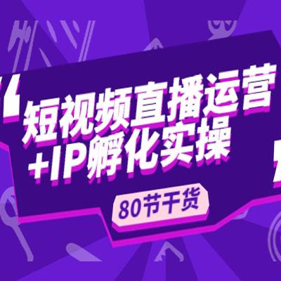 短视频直播运营+IP孵化实战：80节干货实操分享