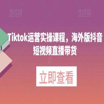 海外版抖音短视频直播带货以及TikTok运营实操课程，助你在海外市场大展拳脚。