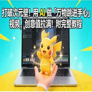 打破次元壁！用 AI 做「万物跳进手心」视频，创意值拉满！附完整教程