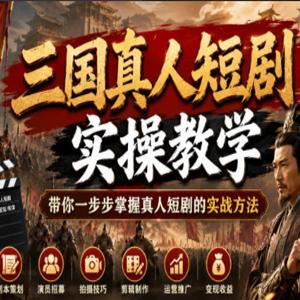 三国真人短剧实操教学，带你一步步掌握真人短剧的实战方法