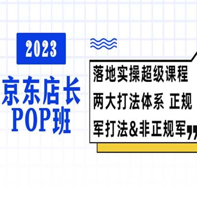 2023京东店长·POP班 落地实操超级课程 两大打法体系 正规军&非正规军