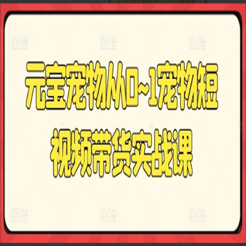 元宝宠物从0~1宠物短视频带货实战课
