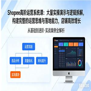 Shopee 高阶运营系统课：大量实操演示与逻辑拆解，构建完整的运营思维与落地能力，店铺高效增长
