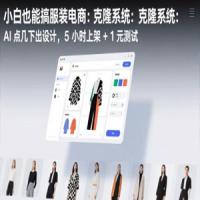 小白也能搞服装电商：克隆系统：AI 点几下出设计，5 小时上架 + 1 元测试