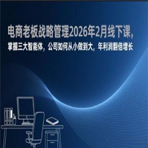 电商战略与管理落地班2026年2月份杭州线下课，掌握三大智能体，公司如何从小做到大，年利润翻倍增长