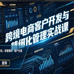 跨境电商客户开发与精细化管理实战课｜海外精准客源挖掘、询盘转化、老客维护、客户分层全流程落地教程