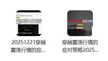 【老樊研究院】穿越震荡行情的应对策略20251221（视频+PDF）