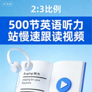 500节英语听力站慢速跟读视频