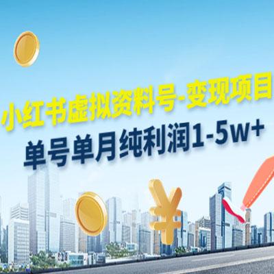 小红书虚拟资料号：单号单月纯利润1-5w+实操玩法分享！