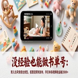 没经验也能做书单号，零基础学习书单剪辑，育儿古风情感全类型，抠图混剪到发布